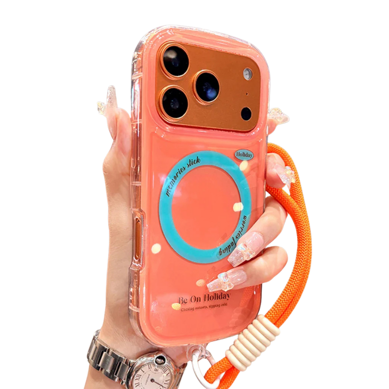 【Magsafe対応】クリア カラーポップ ロープストラップ スマホケース|iPhone対応 #250215