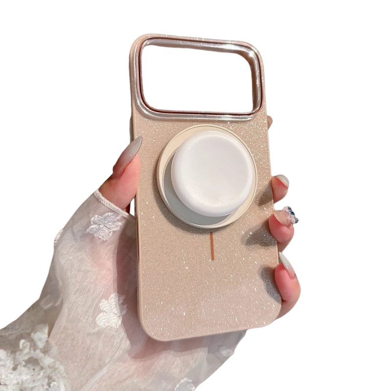 【カラーポップグリップ】キラキラ グリッター ラメ スタンド付き パステルカラー スマホケース|iPhone対応 #250311