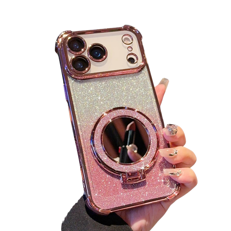 【グリッターシリーズ】キラキララメ&リングスタンド付き 高級感スマホケース|iPhone対応 #251119
