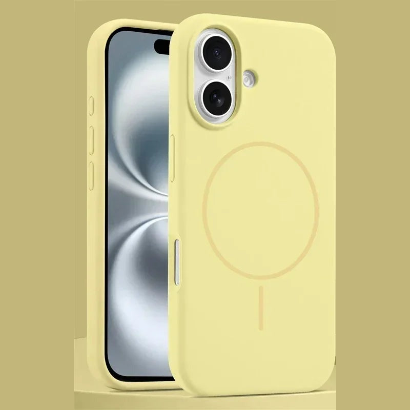 なめらか リキッドシリコン Magnet内蔵 iPhoneケース|くすみカラー・シンプル #261259