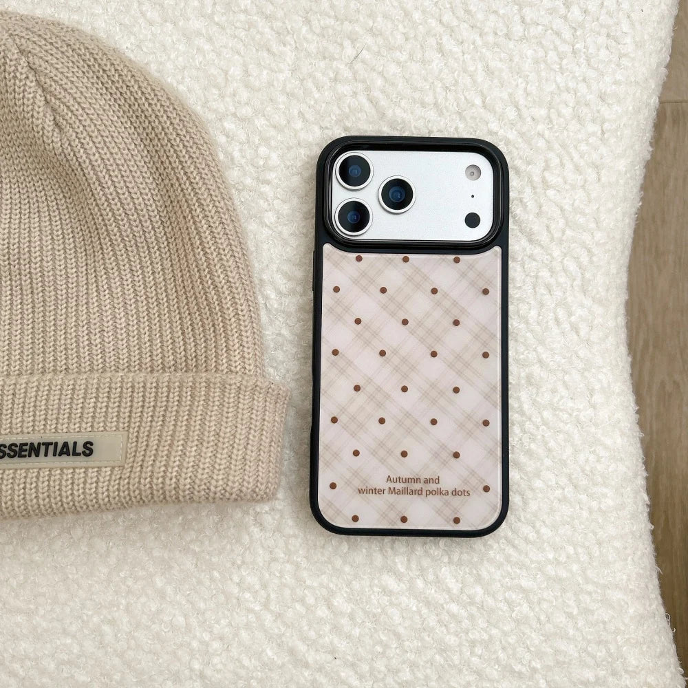 【Magnet内蔵】オータムチェック × カラーポップサークル スマホケース|iPhone対応 #241027