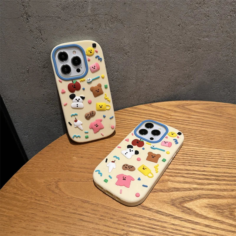 【キャラクターシリーズ】 ゆるキャラ &スイーツモチーフ カラフルスマホケース|iPhone対応 #251023
