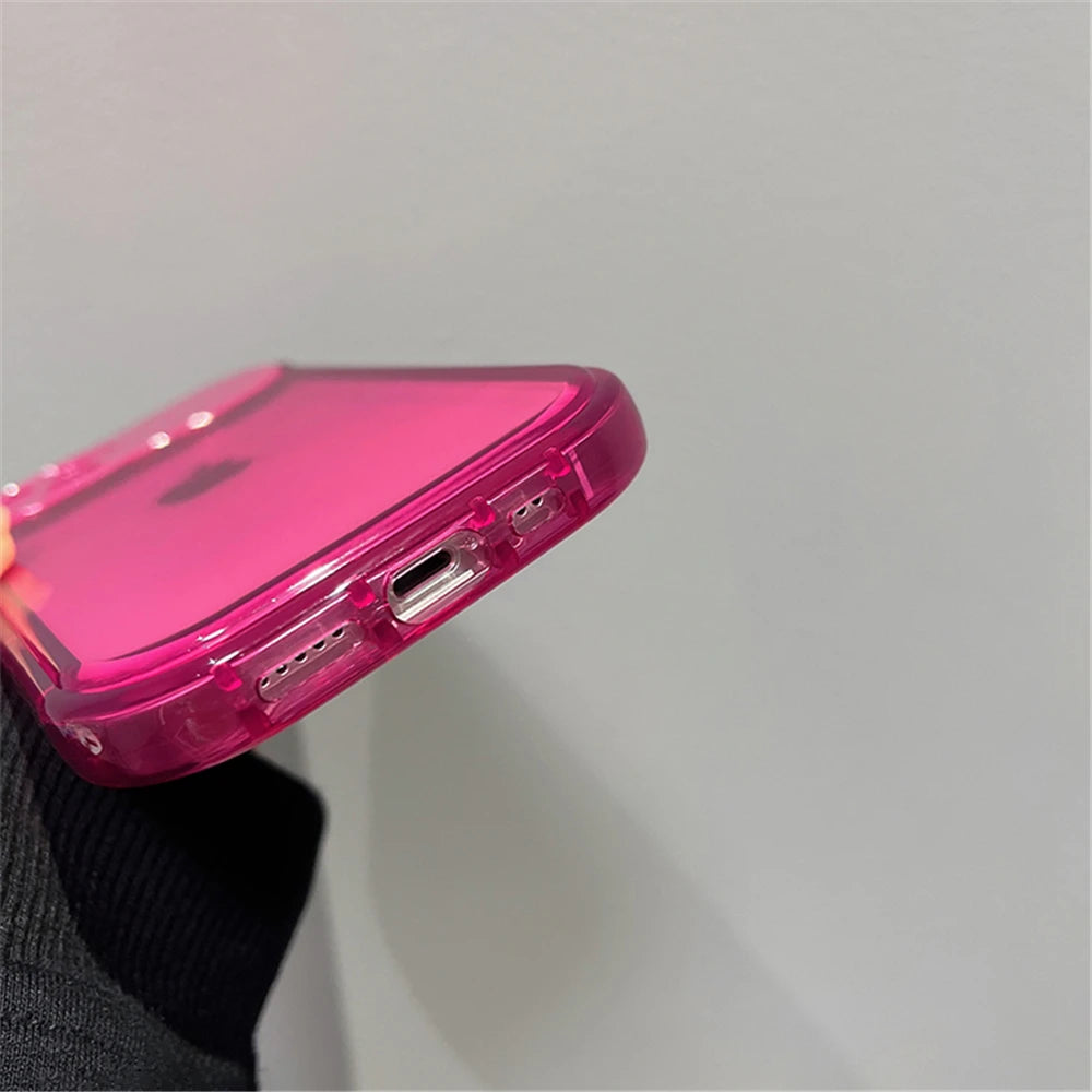 【クリアカラフルシリーズ】半透明シリコン レンズカバー付き ポップカラー スマホケース|iPhone対応 #251020