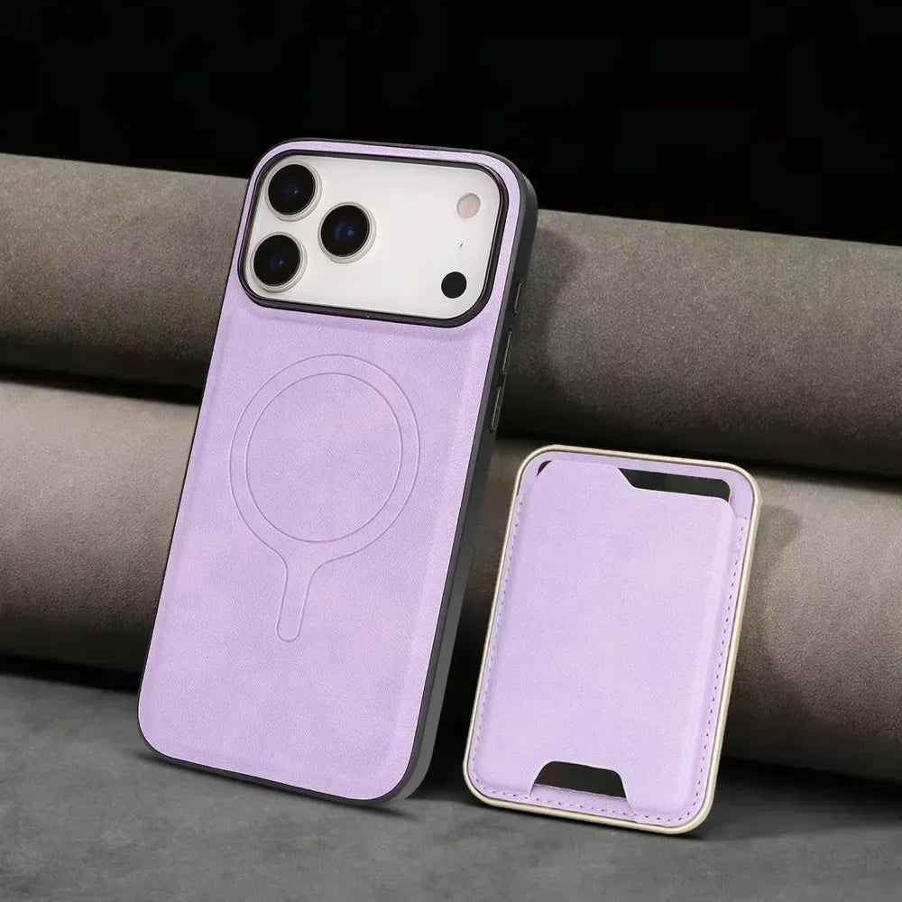 【レザーウォレットシリーズ】MagSafe対応 マグネット式 ミニマルカードホルダー スマホケース用|iPhone対応 #251115