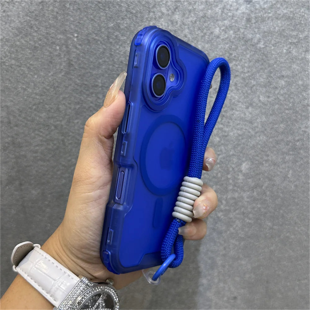 【ネオンカラー】マットクリア ロープストラップ付き スマホケース|iPhone対応 #250803