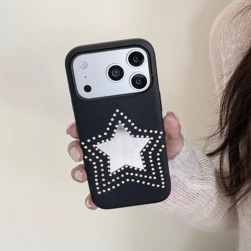 ビジュースタッズ ライン ハート&スター ミラー iPhoneケース #260604