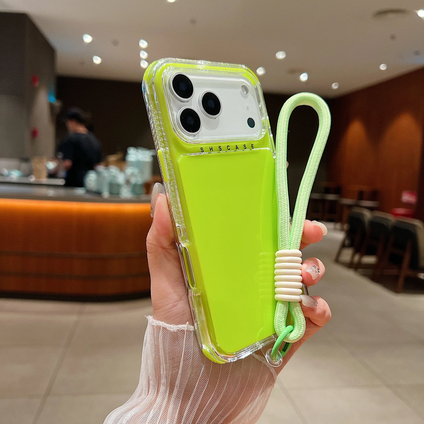 【ネオンシリーズ】カラフルクリアデザイン ストラップ付き スマホケース|iPhone対応 #251120