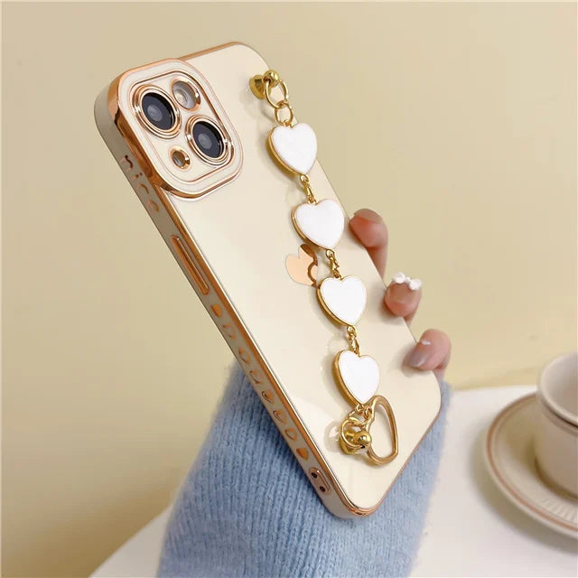 【ぷっくりハートチャーム】カラフルグロス スマホケース|iPhone対応 #250730