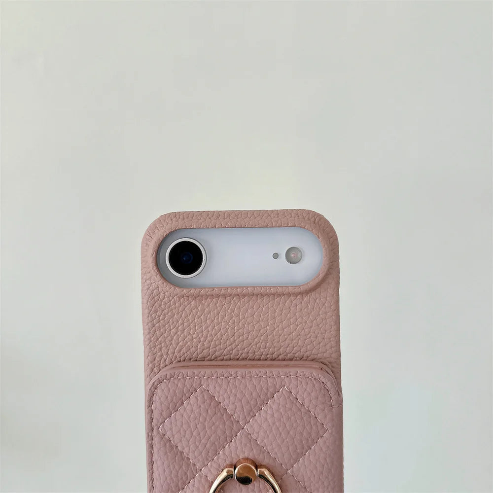【キルティングシリーズ】カード収納付き ショルダー付き キルティング調 スマホケース|iPhone対応 #251117
