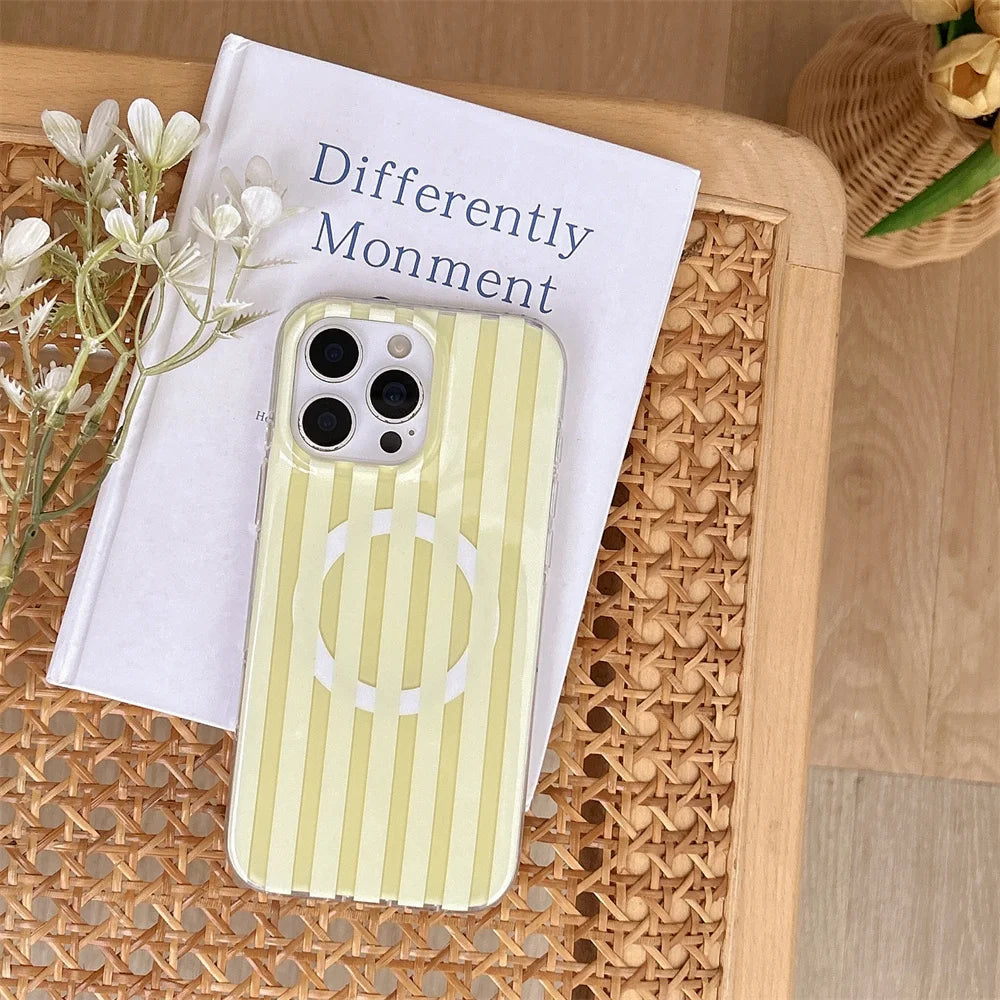 【Heart Grip Clear Stripe Case】ハートグリップクリアストライプケース|iPhone対応 #250223