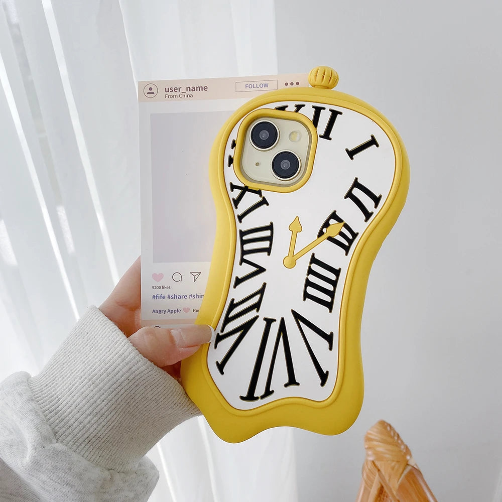 【3Dシリーズ】ユニーク時計デザイン 立体スマホケース|iPhone対応 #250925