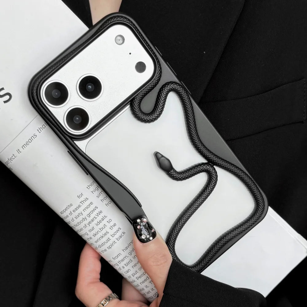 蛇 スネークモチーフ iPhoneケース|立体デザインフレーム #240326