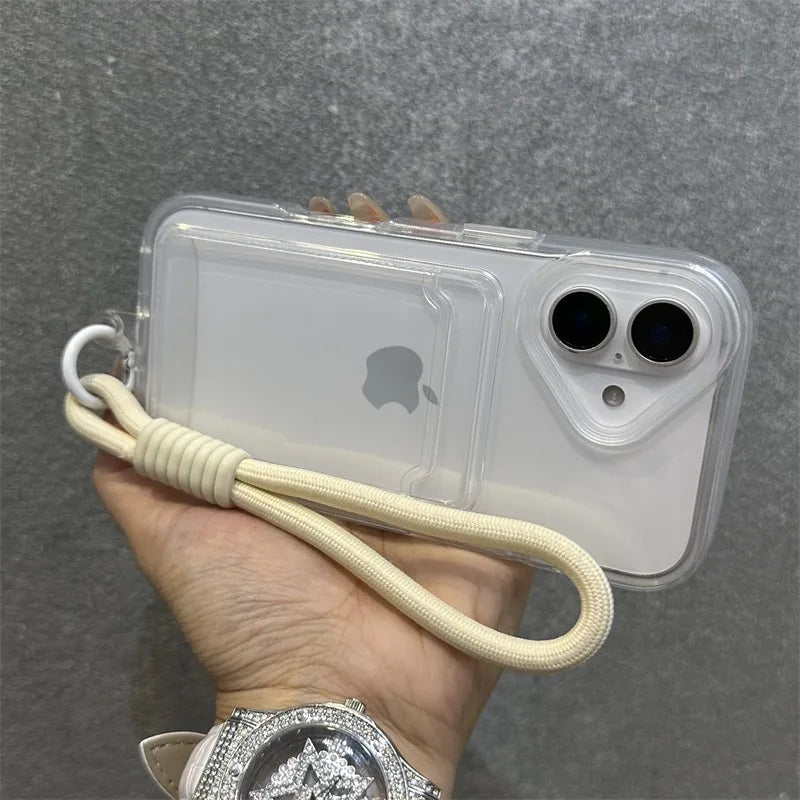 【クリア×ネオンフレーム】カード収納スマホケース|iPhone対応 #250807