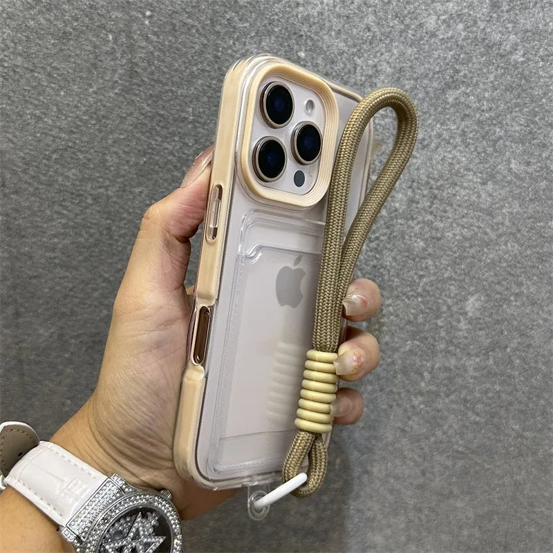 【クリア×ネオンフレーム】カード収納スマホケース|iPhone対応 #250807