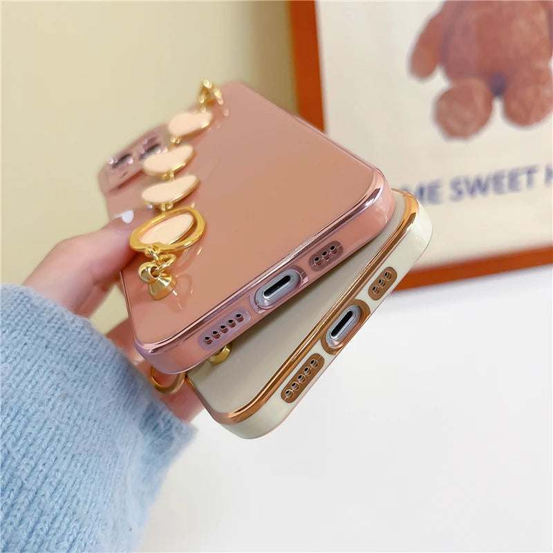 【ぷっくりハートチャーム】カラフルグロス スマホケース|iPhone対応 #250730