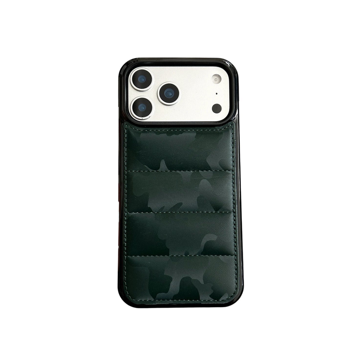 カモフラ柄 ダウンジャケット風 キルティング iPhoneケース #240308