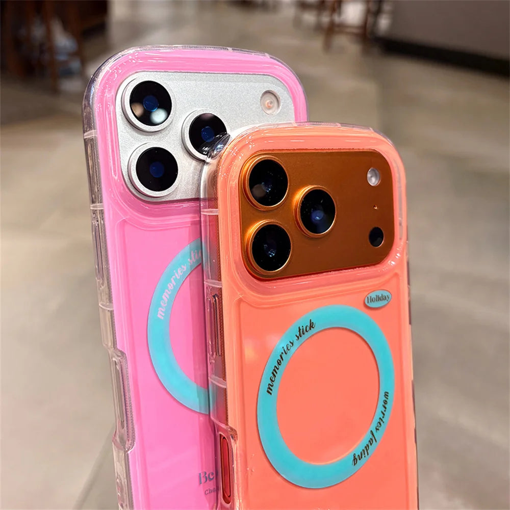【Magsafe対応】クリア カラーポップ ロープストラップ スマホケース|iPhone対応 #250215