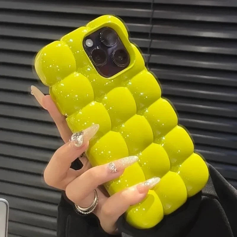 【ぽこぽこブロック】ぷっくりバブルスマホケース|iPhone対応 #250702