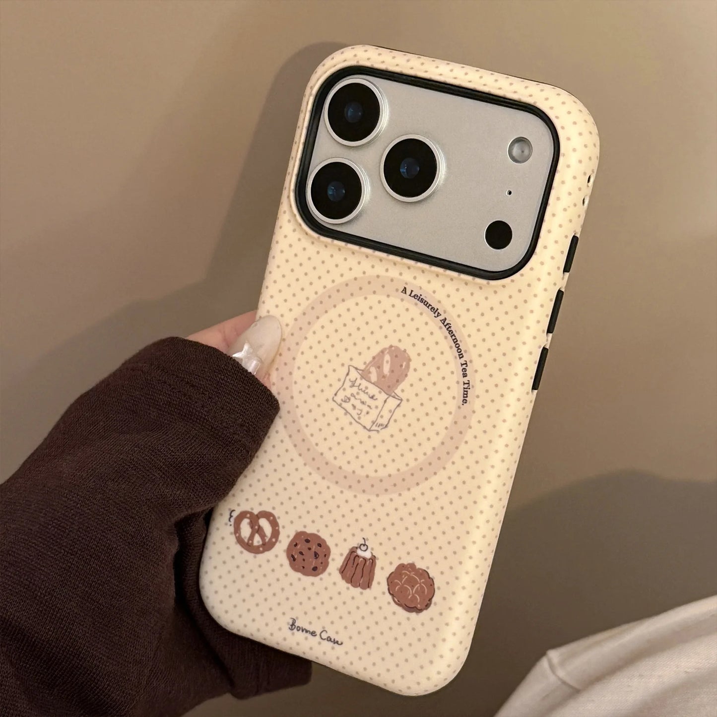 【ハートスタンド】アフタヌーン クッキー スイーツモチーフ × ハートスタンド スマホケース|iPhone対応 #241225