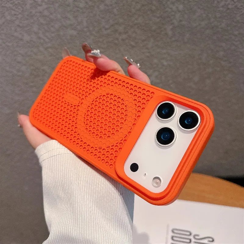 【Magsafe対応】シリコンラバー エアドット 立体グリップ 耐衝撃 スマホケース|iPhone対応 #250419
