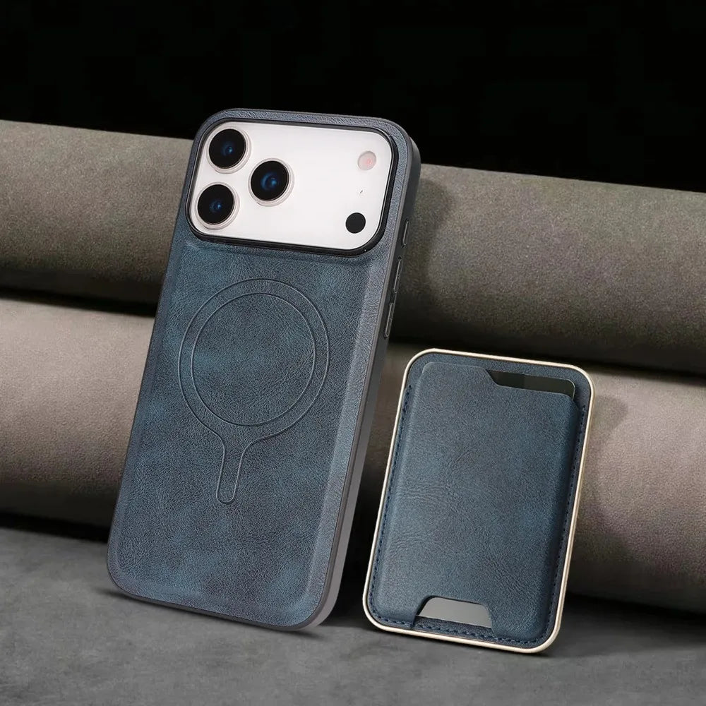 【レザーウォレットシリーズ】MagSafe対応 マグネット式 ミニマルカードホルダー スマホケース用|iPhone対応 #251115