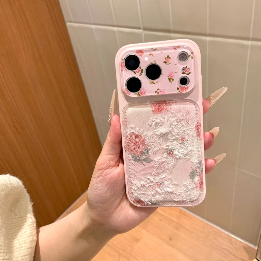 【ローズ柄】iPhoneケース エンボスデザイン マット|ローズフラワー 大人フェミニン #231027