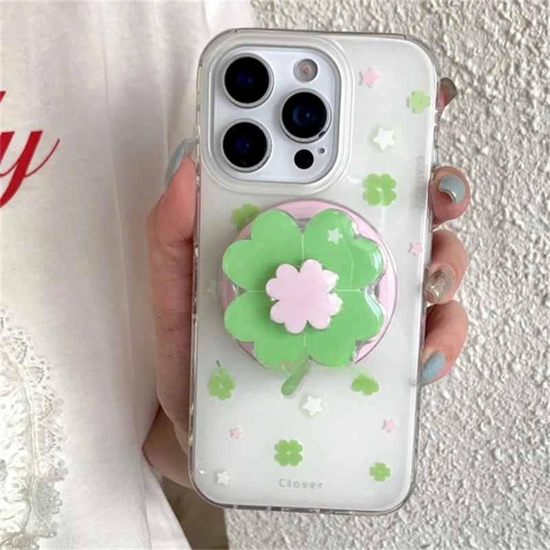 【スマホグリップ】ラッキークローバー スマホグリップ|Magnet対応 #241102