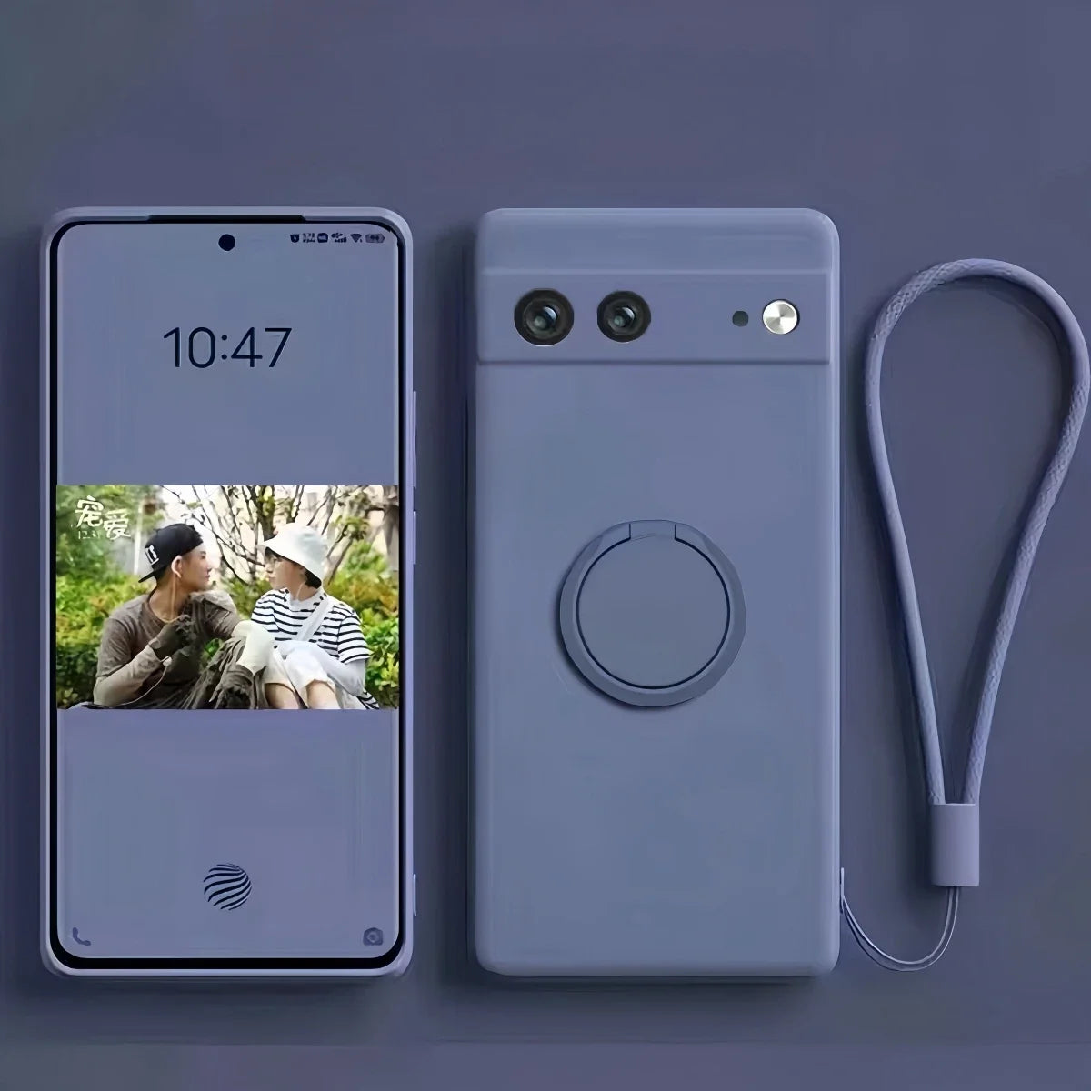 【Google Pixel対応】 マット 無地 ストラップ付き ケース|シンプル・スタイリッシュ #261025