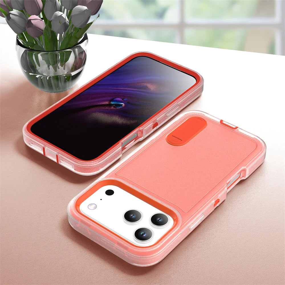 スタンド付き 耐衝撃 iPhoneケース|折りたたみキックスタンド ネオンバイカラー #240109