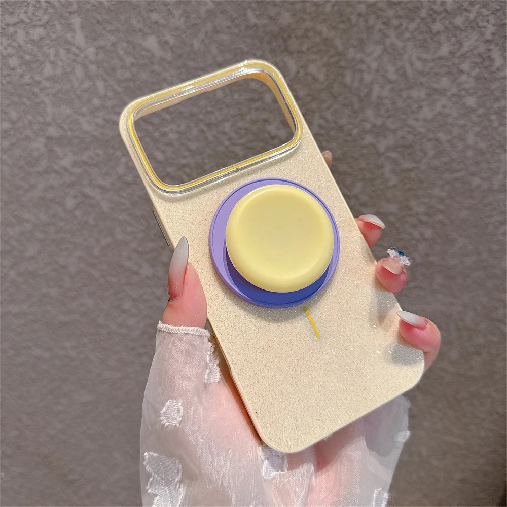 【カラーポップグリップ】キラキラ グリッター ラメ スタンド付き パステルカラー スマホケース|iPhone対応 #250311