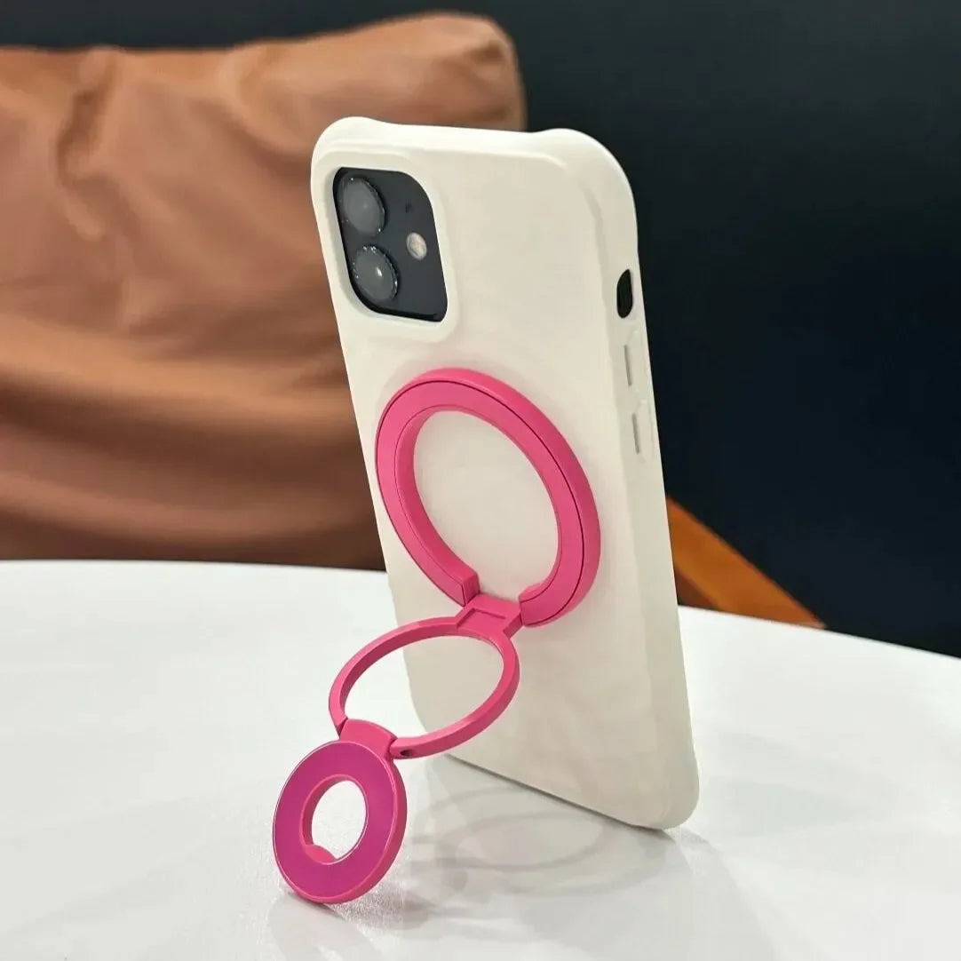 【スマホリング】バイカラー リングスタンド付き Magnet内蔵 iPhoneケース|大人かわいい・トレンド #261081