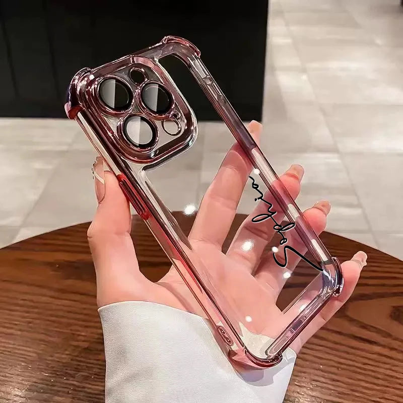 【カスタムシリーズ】名入れOK ソフトTPU×メタリックエッジ スマホケース|iPhone対応 #250321