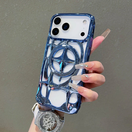 メタル調 ダイヤ柄 iPhoneケース|グリップデザイン #240520