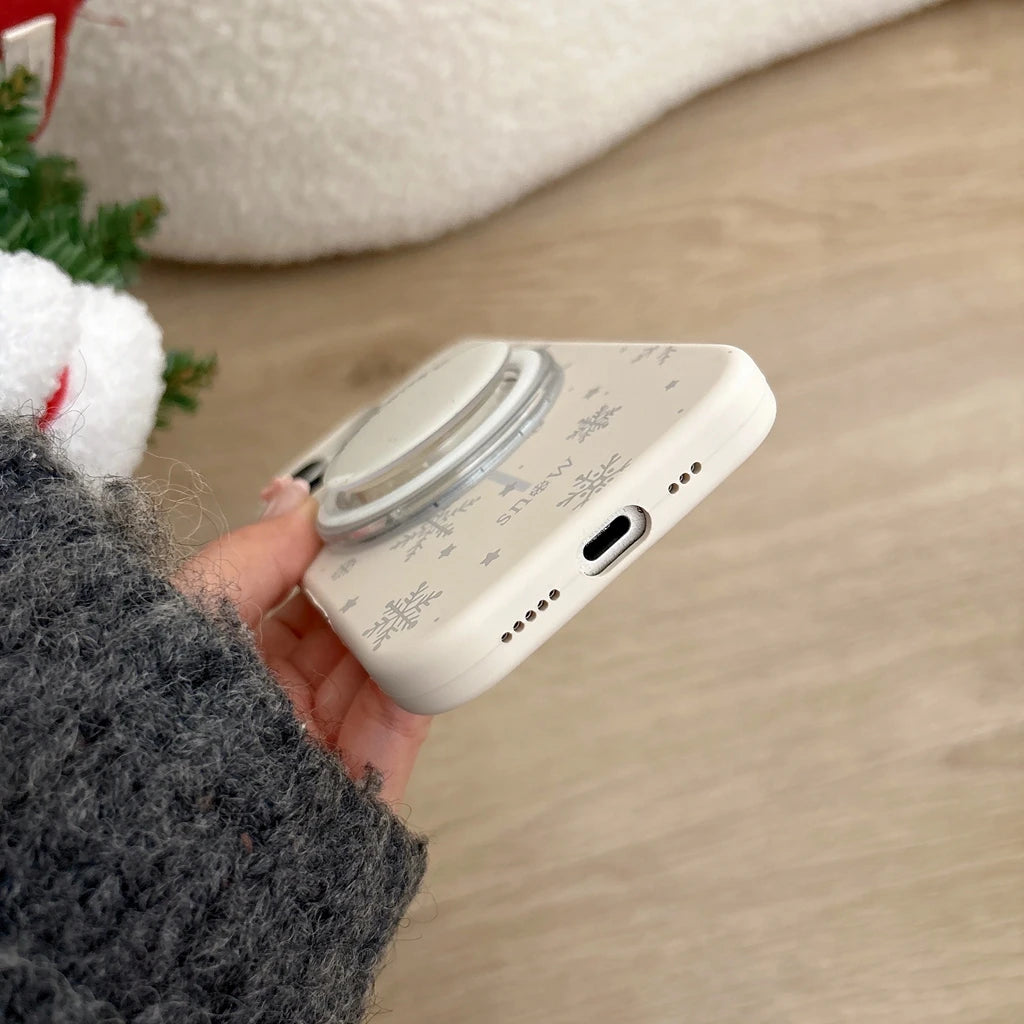 【Magnet内蔵】スノーフレーク ホワイトウィンター スマホケース|iPhone対応 #241023