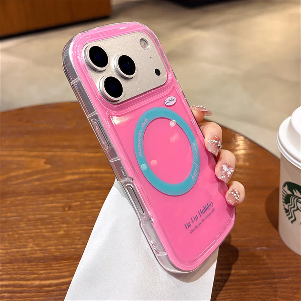 【Magsafe対応】クリア カラーポップ ロープストラップ スマホケース|iPhone対応 #250215