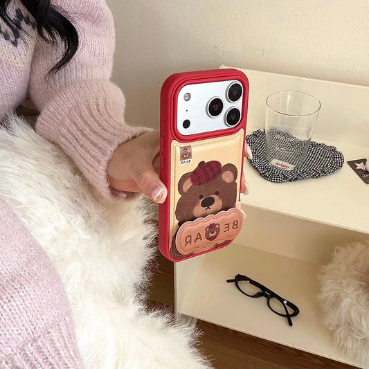 【キュートペット】ソフトレザー調 アニマル ポップカラー スマホケース|iPhone対応 #240828