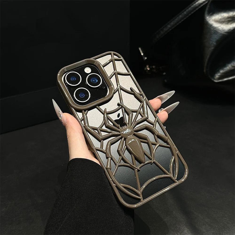 蜘蛛 スパイダーデザイン 立体フレーム iPhoneケース|クモモチーフ デザインケース #240117