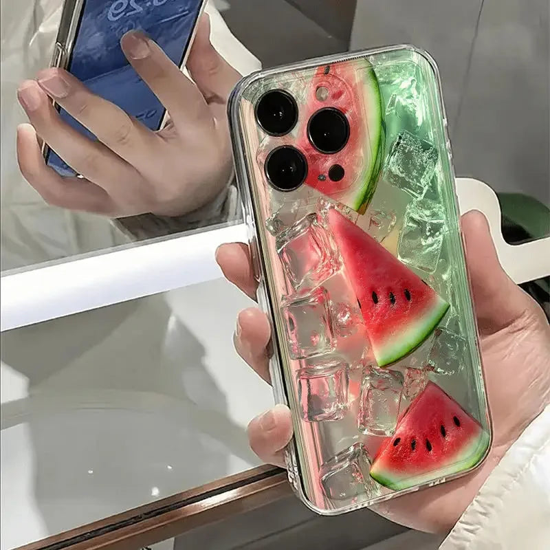 【すいかソーダジェリー】クリア3Dシリコンケース|iPhone対応 #250719