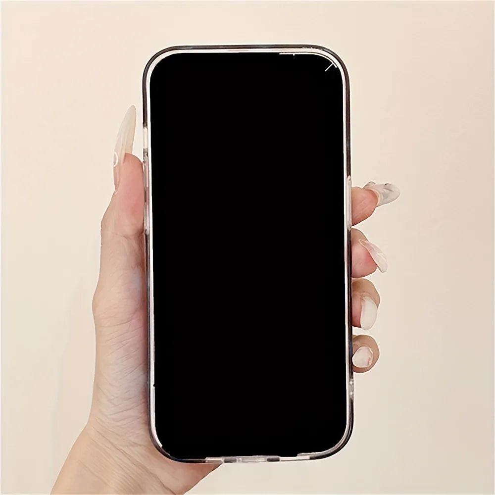 【アニマルシリーズ】ブルー×レオパード柄 光沢クリア スマホケース|iPhone対応 #250909