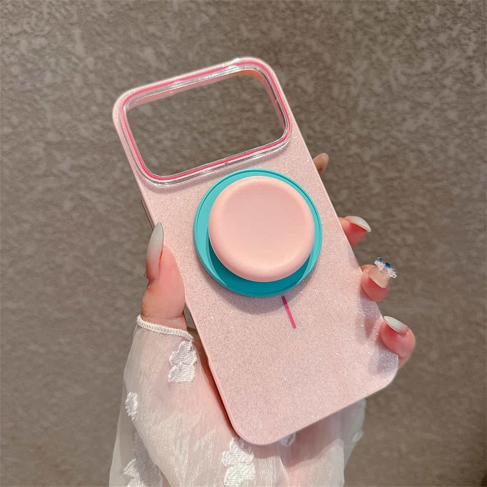 【カラーポップグリップ】キラキラ グリッター ラメ スタンド付き パステルカラー スマホケース|iPhone対応 #250311