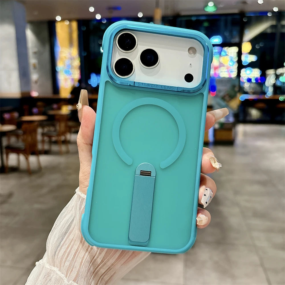 【Magnet内蔵】半透明 マットカラー スタンド付き スマホケース|iPhone対応 #251209