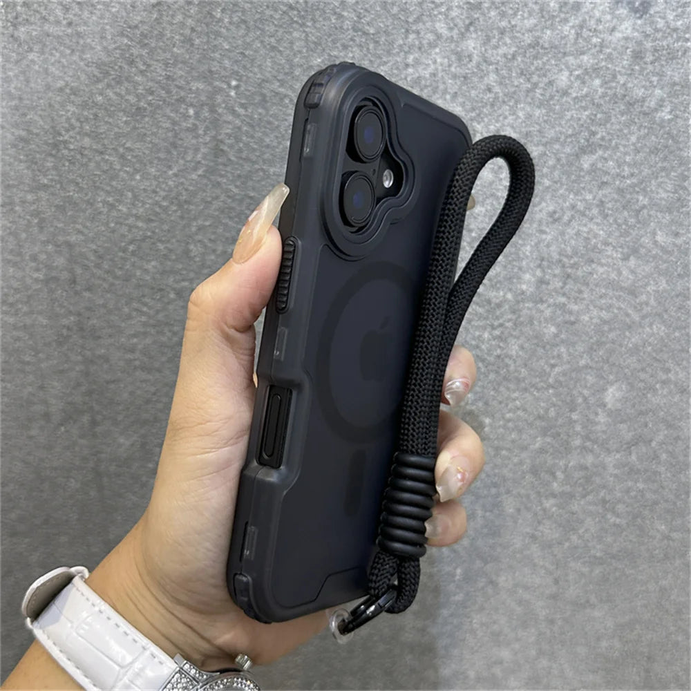 【ネオンカラー】マットクリア ロープストラップ付き スマホケース|iPhone対応 #250803