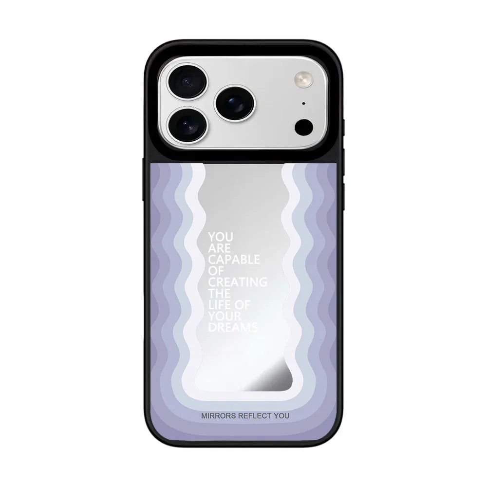 【ミラーシリーズ】鏡面仕上げ 英字メッセージ入り おしゃれ耐衝撃 スマホケース|iPhone対応 #251224