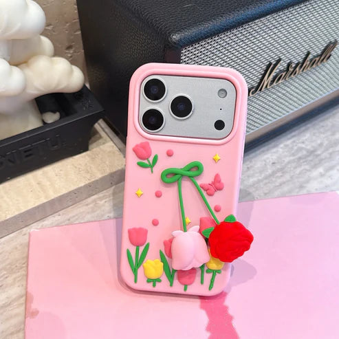 立体フラワー チューリップ 花 韓国 かわいい|iPhoneケース #260507