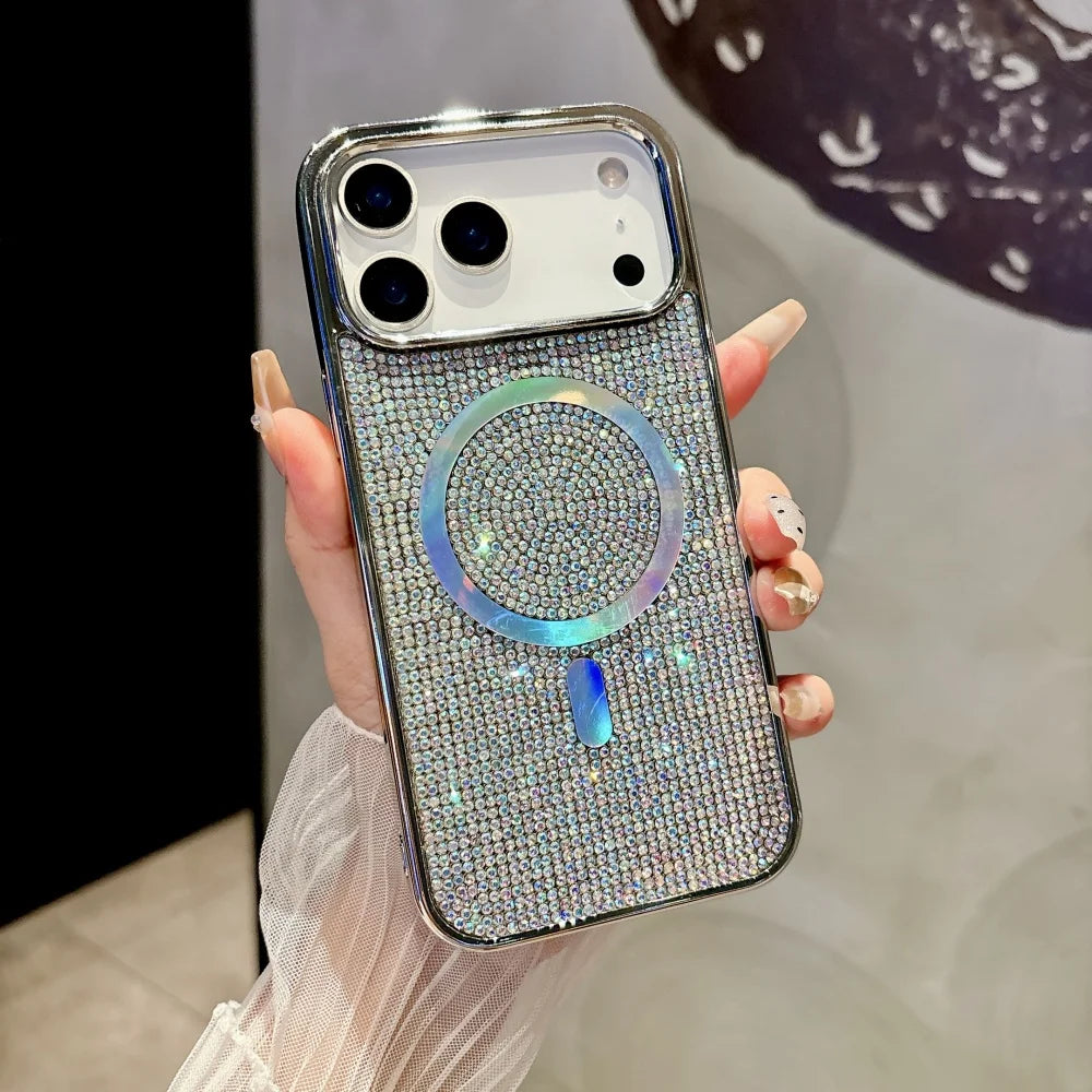 【Magsafe対応】キラキラ グリッターラメ ストーン × マグネット対応 スマホケース|iPhone対応 #250319