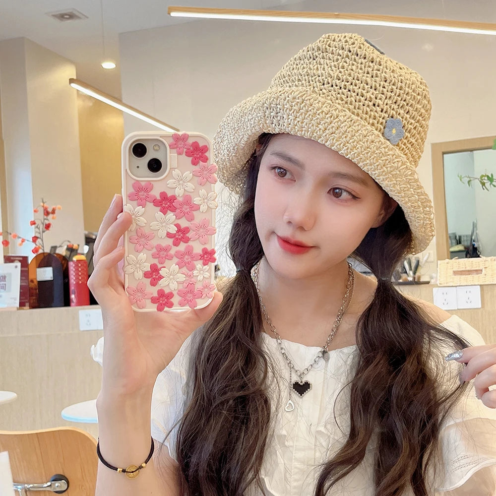 【フラワーシリーズ】桜フラワー 立体3Dデザイン スマホケース|iPhone対応 #251024