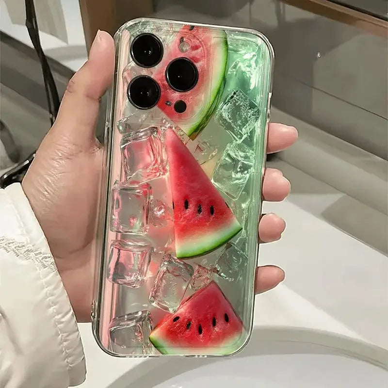 【すいかソーダジェリー】クリア3Dシリコンケース|iPhone対応 #250719