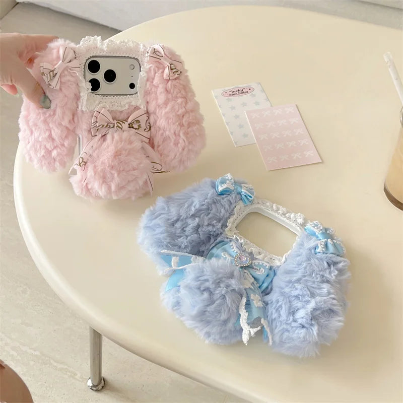 ロリータファーリボンうさぎ】耳付き ふわもこリボン × レースデザイン
