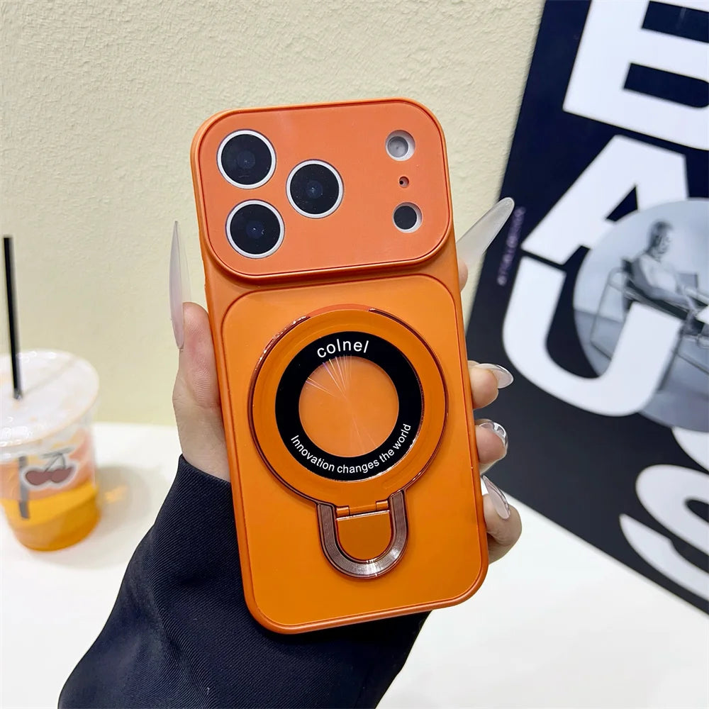 ミニマルリング マットケース|シンプルカラー・折りたたみリング付き iPhoneケース #240402