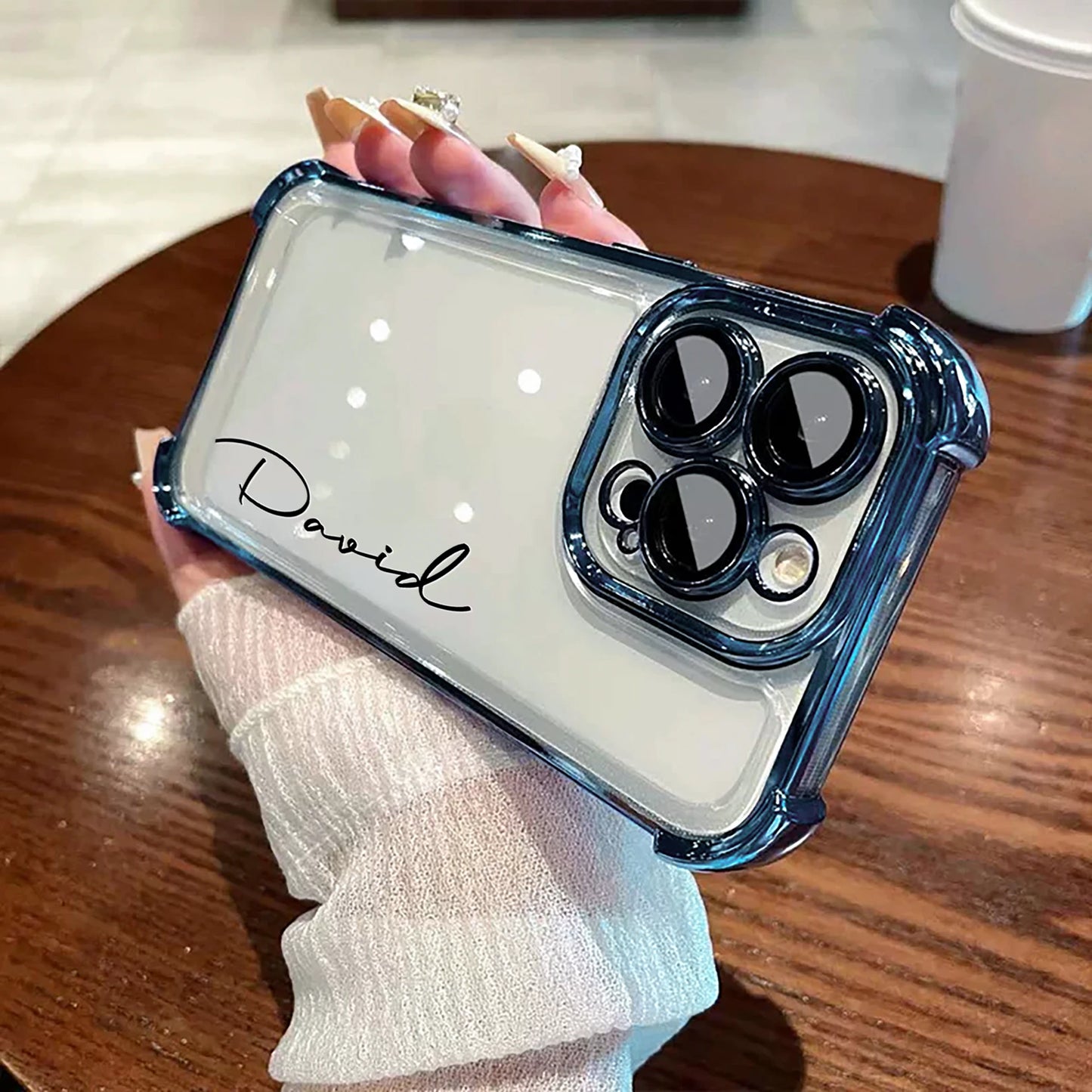 【カスタムシリーズ】名入れOK ソフトTPU×メタリックエッジ スマホケース|iPhone対応 #250321